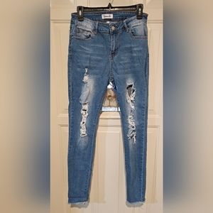Between Us Denim Skinny Distressed Jeans Juniors Size 9